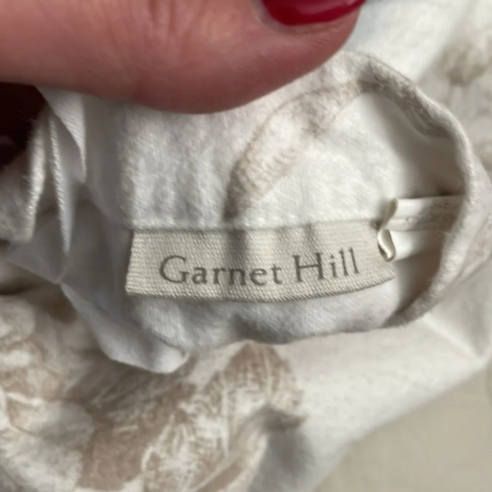 Garnet Hill Signature Toile Floral Flannel Duvet Cover Linen Toile King Size
